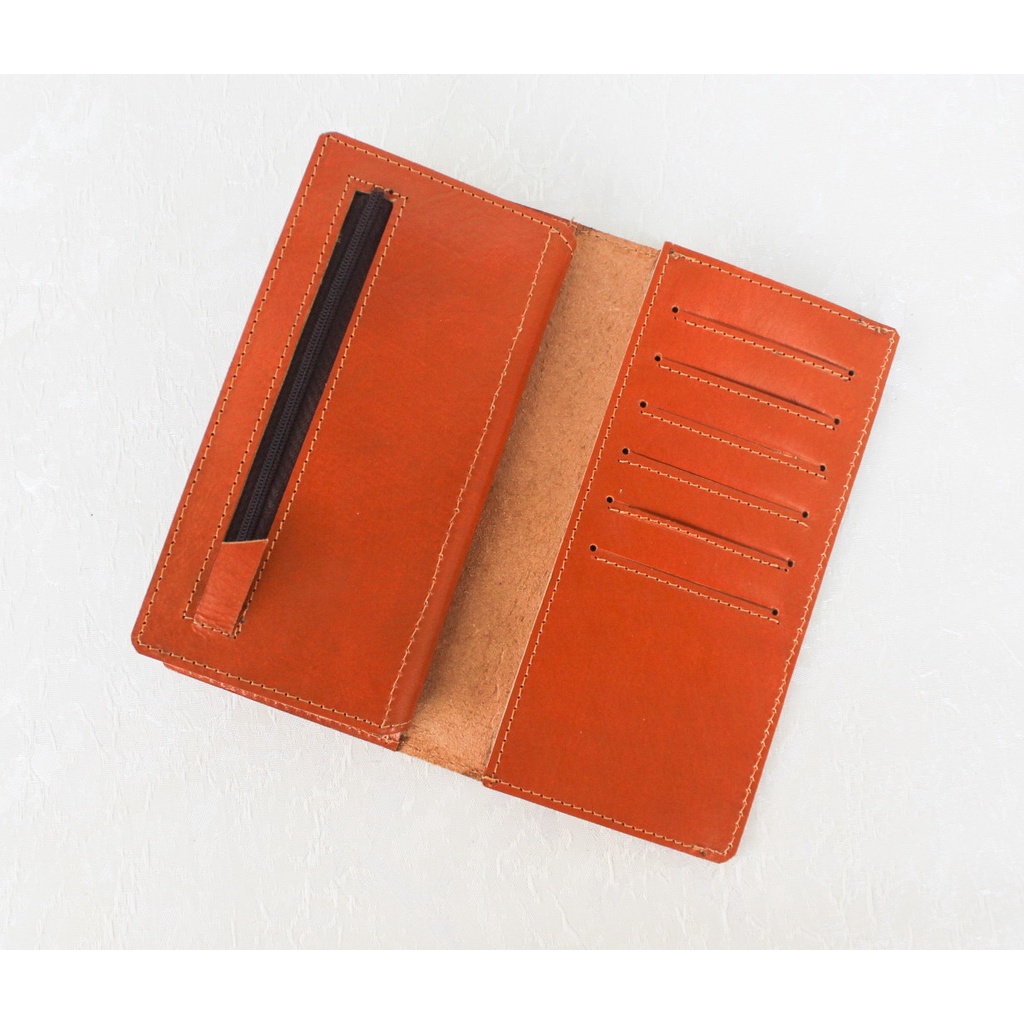 Dompet Kulit Pria Panjang Branded Original Keren Bahan 100% Kulit Sapi Asli Warna Hitam Coklat Tua Dan Tan