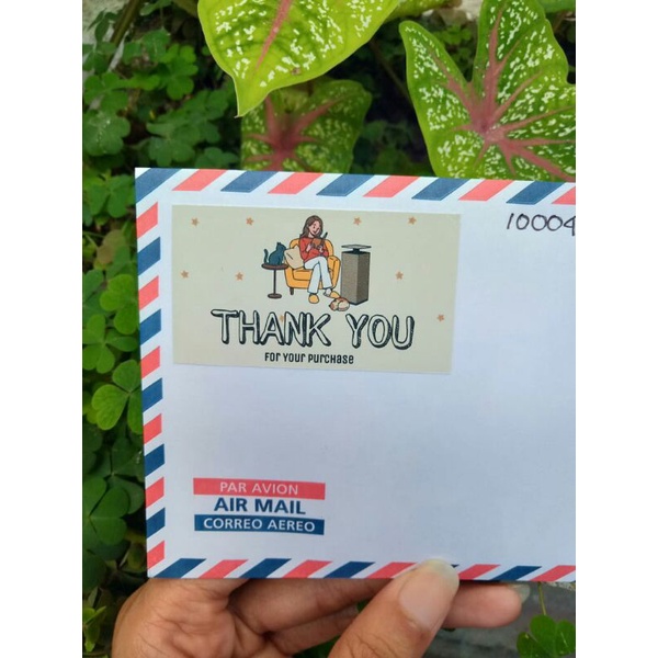 

Stiker label thank you untuk olshop aesthetic waterproof glossy | minimal order 27pcs