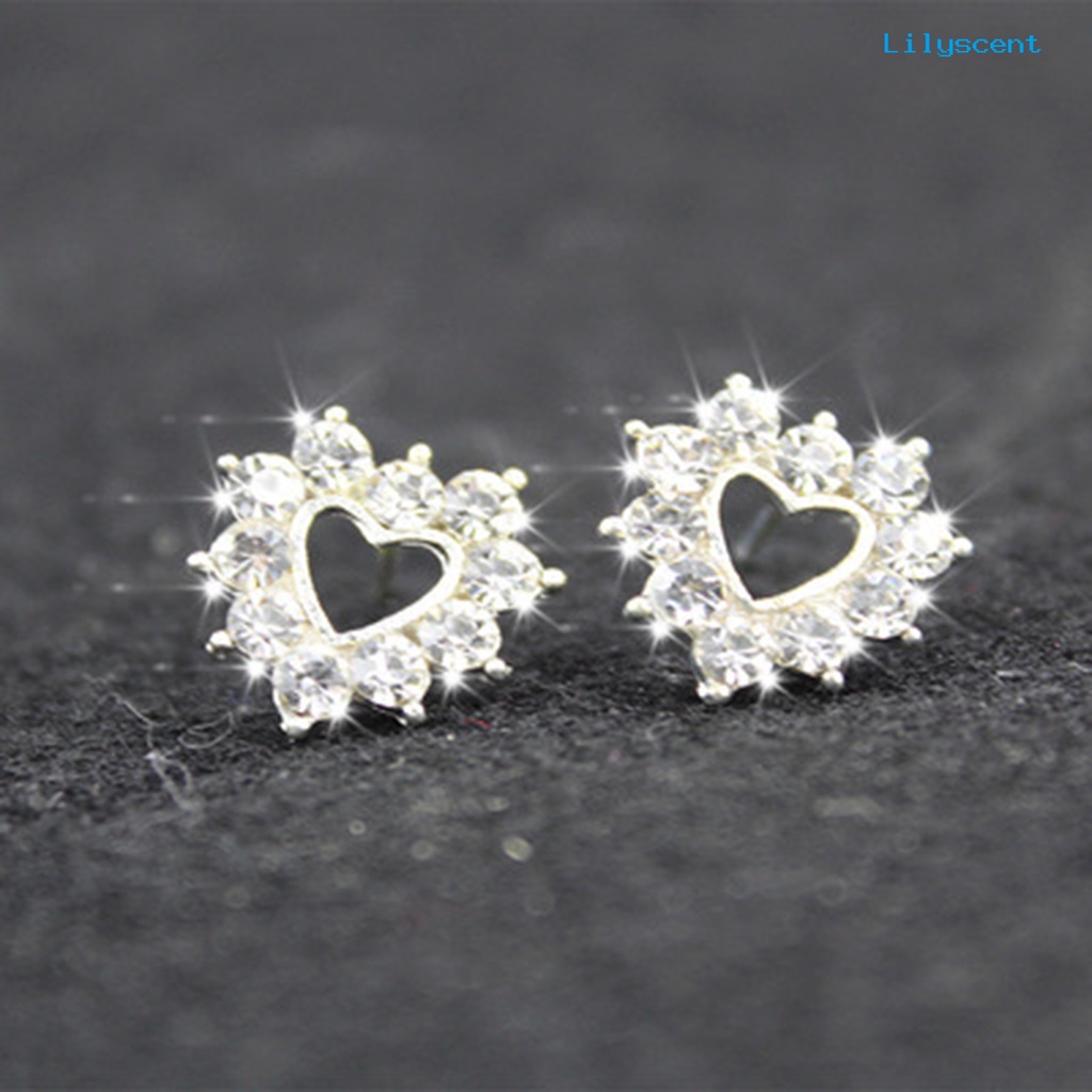 1 Pasang Anting Stud Desain Hati Pita Kelinci Cherry Aksen Mutiara Imitasi Bahan Cubic Zirconia Gaya Korea