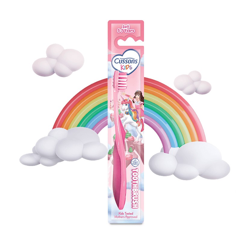 Sikat Gigi Anak 5 - 7 tahun CUSSONS KIDS SOFT TOOTHBRUSH Pembersih Lidah Usia Hotwheels Unicorn