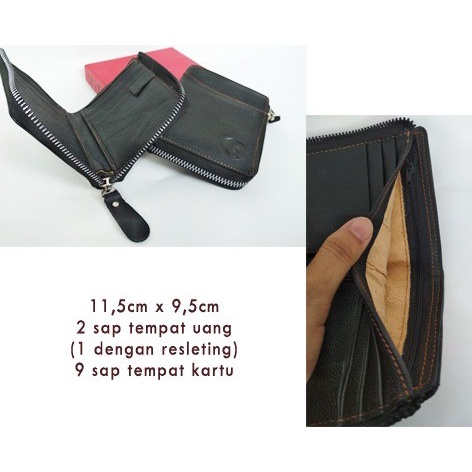 Dompet kulit asli Resleting Putar | Dompet wanita |dompet pria mini