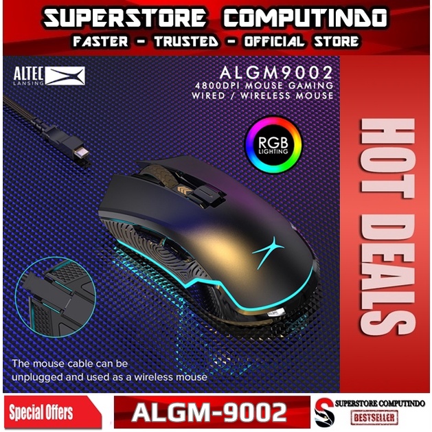 Mouse Gaming Altec Lansing ALGM-9002 COMBO Wireless &amp; Wired 4800 DPI