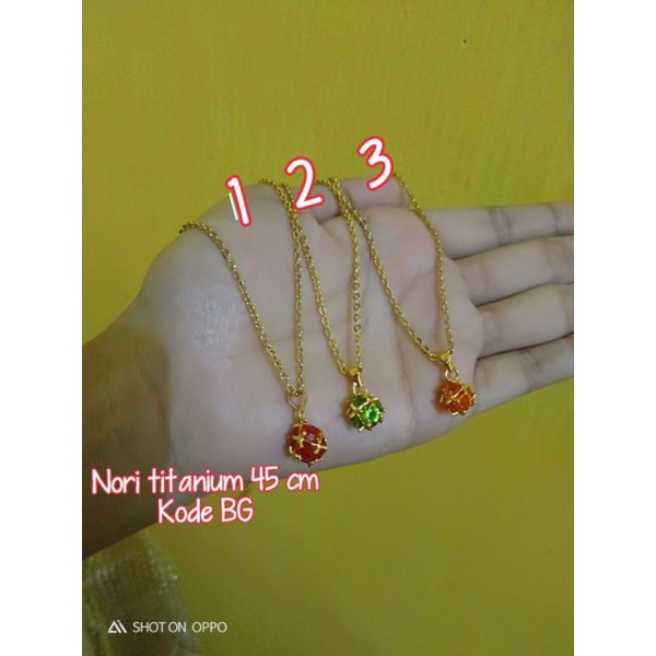 kalung nori titanium liontin bola awet termurah