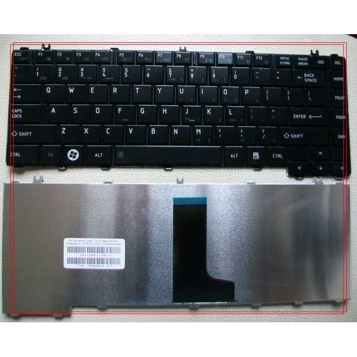 EMJaya Keyboard Toshiba Satellite L730, L735, L740, L745 Hitam GLOSSY Original Bergaransi