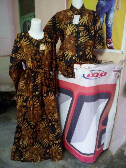 Couple Gamis Sogan Series Batika Premium Hijab Batik Sarimbit Modern Kondangan Syari