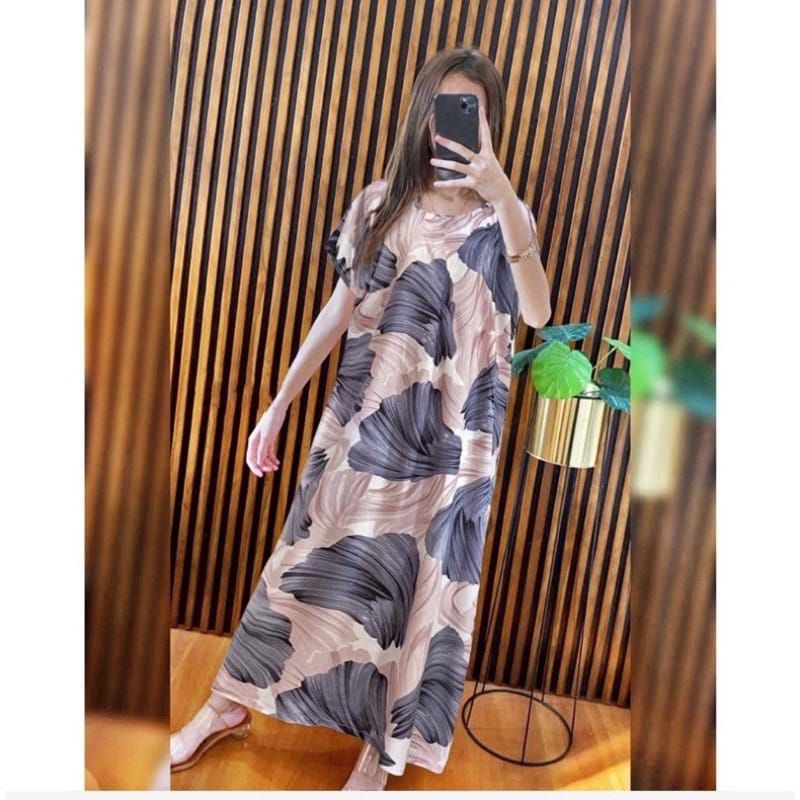 Daster RAYON  BUSUI  HABEL  SEMATA KAKI/SELUTUT  lengan pendek/Asli termurah-Long KERANG