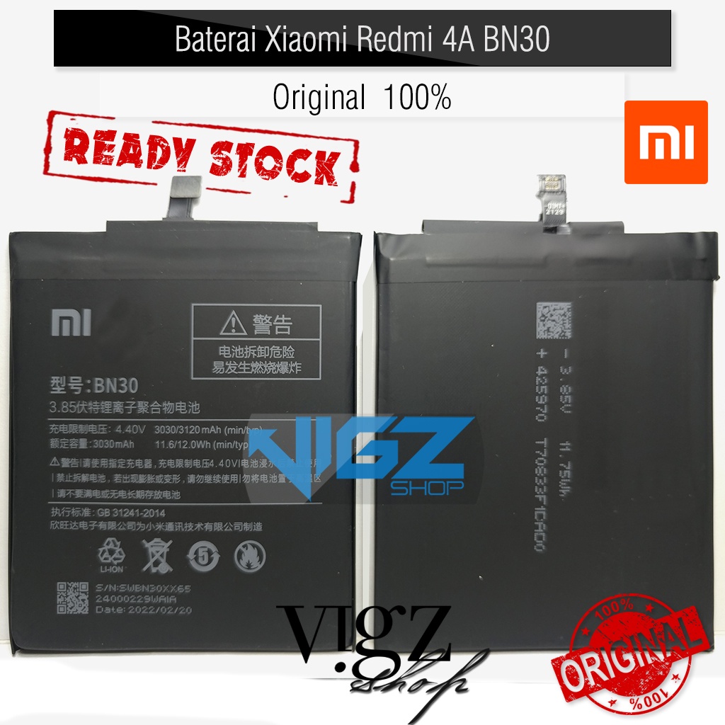 Baterai Xiaomi Redmi 4A BN30 Original 100%