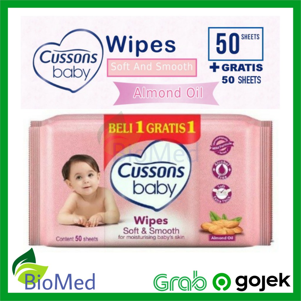 CUSSONS Baby Wipes Pink Soft Smooth 1 Gratis 1 Tissue Basah Tisu Tisue