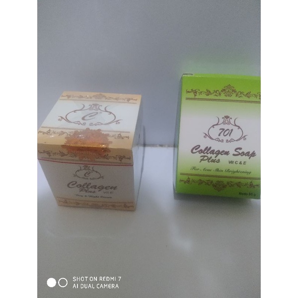 PAKET CREAM COLLAGEN + SABUN COLLAGEN ACNE IJO ORIGINAL // pkt collagen + sbn batang acne ijo origin