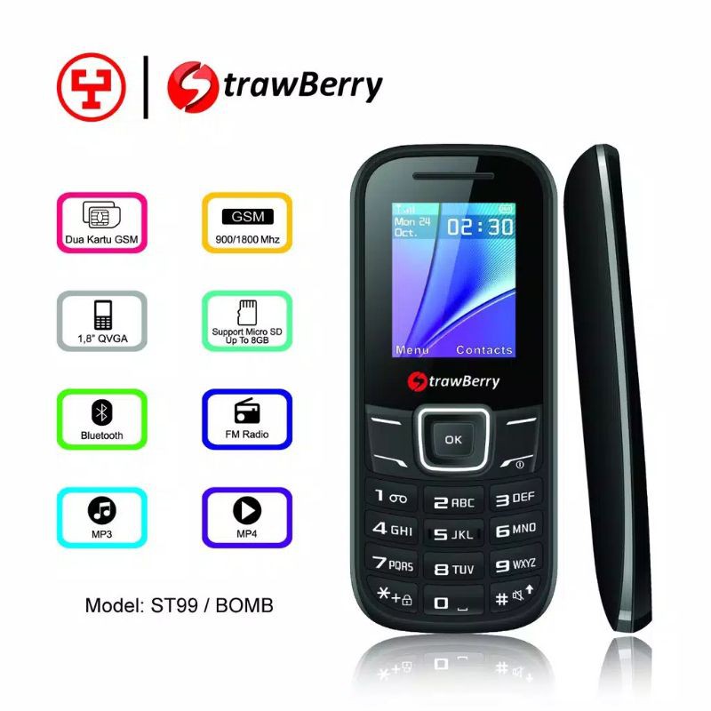 Handphone Strawberry ST99 Bomb GSM Dual SIM