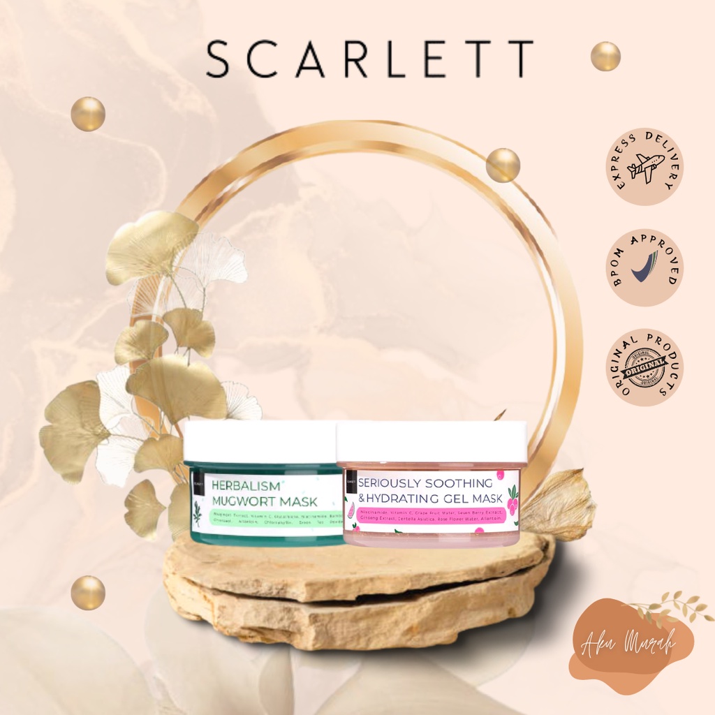 ✨ AKU MURAH ✨Scarlett Whitening Mask Series / Seriously Soothing &amp; Hydrating Gel Mask / Herbalism Mugwort Mask