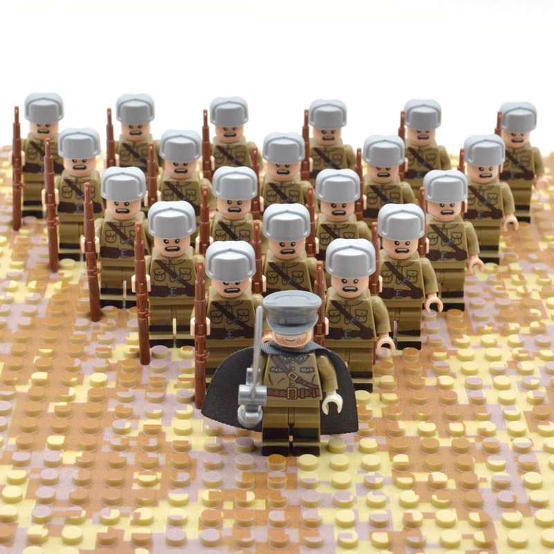 Mainan Lego Anak 21pcs/set WW2 Blocks Soviet Toys Soldiers Army of Russia Troops Military Designer