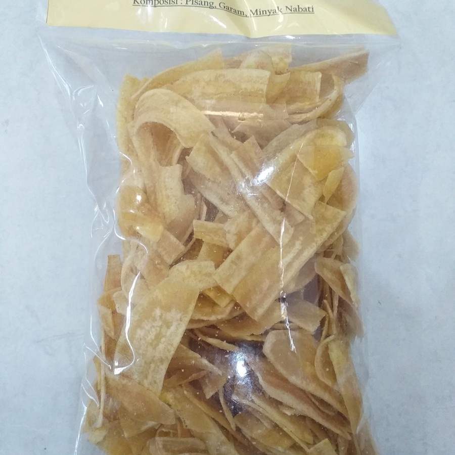 

Cemilan Snack Makanan Ringan Keripik Pisang Asin Tipis Kriuk SB/Enak Gurih