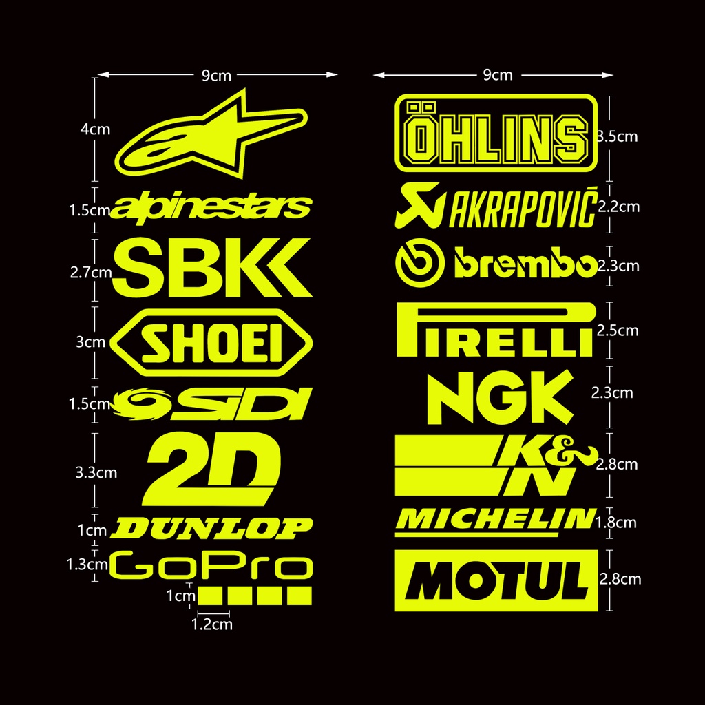 2pcs / Set Stiker Reflektif Motor Seri MOTOGP SBK 2D Sponsor