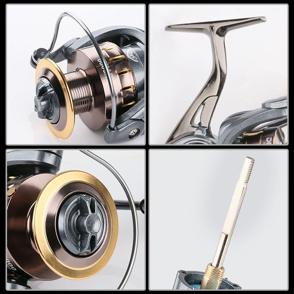 TOP Spinning Fishing Reel New Metal Grip Alat Pancing Camping Roda Logam