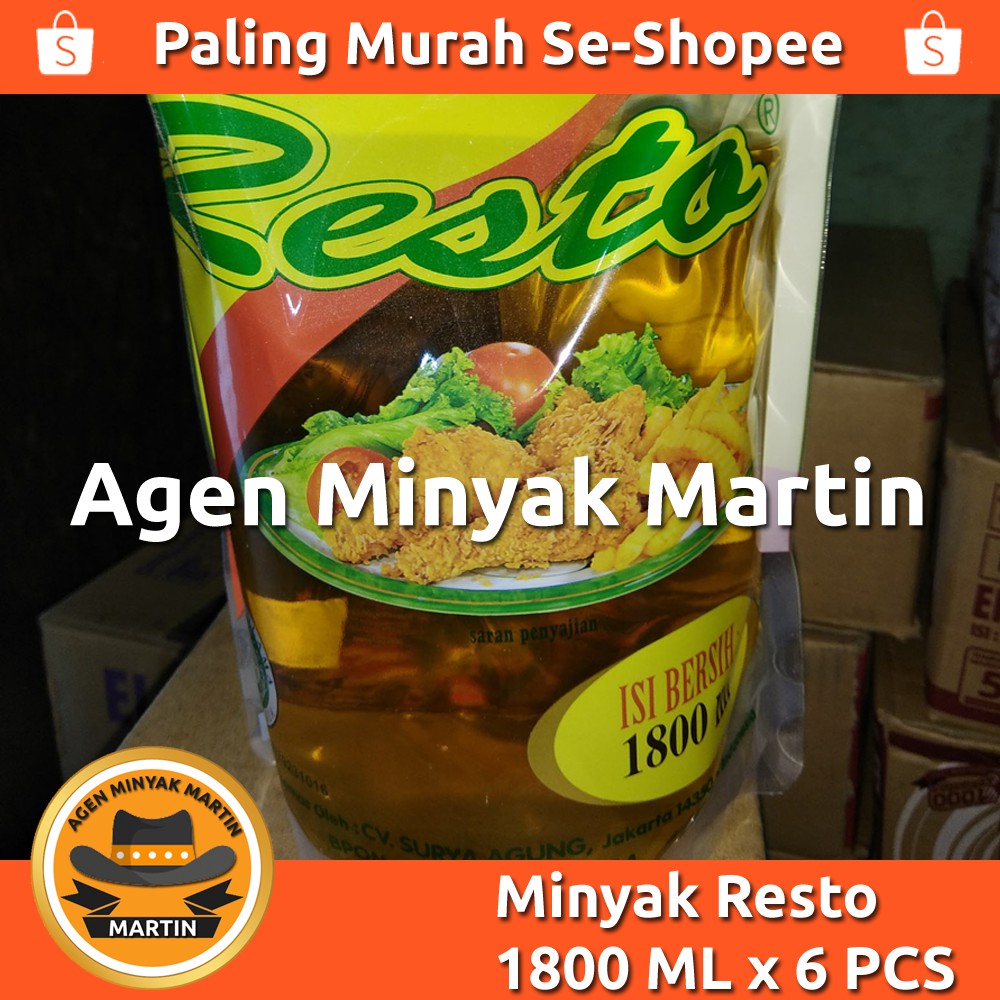  Minyak  Goreng  Resto 1800 ML x 6 PCS Shopee Indonesia