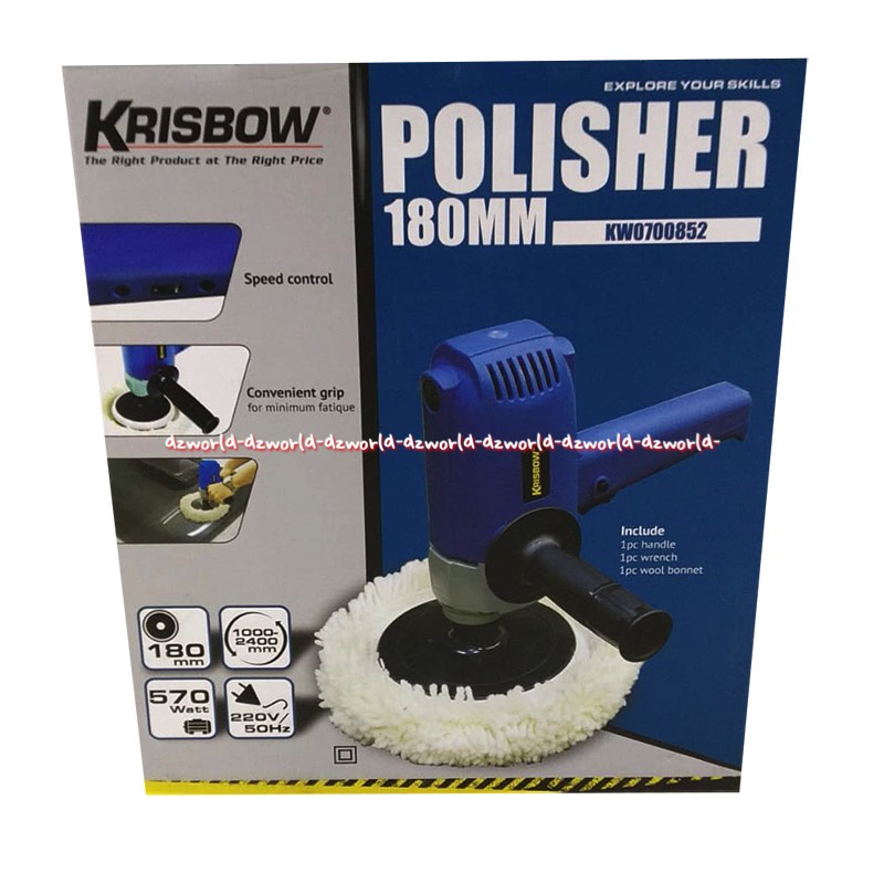 Krisbow Polisher 180mm Mesin Poles Alat Memoles Keramik Batu Logam Kris Bow Polish Poliser