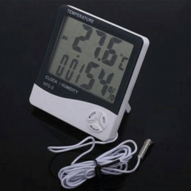 Jam Digital Multifunction Temperature, Humidity Meter with Clock Alarm, Date, Week Calender