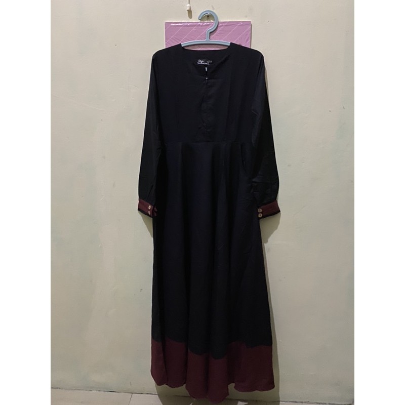 bismillaah new gamis satu set dengan khimar dan cadar bandana warna hitam jetblack