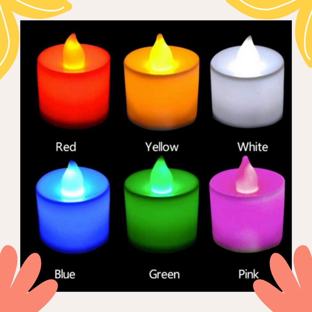 LAMPU LILIN LED ELEKTRIC MINI CANDLE PORTABLE LAMPU HIAS WARNA WARNI IMPORT MURAH