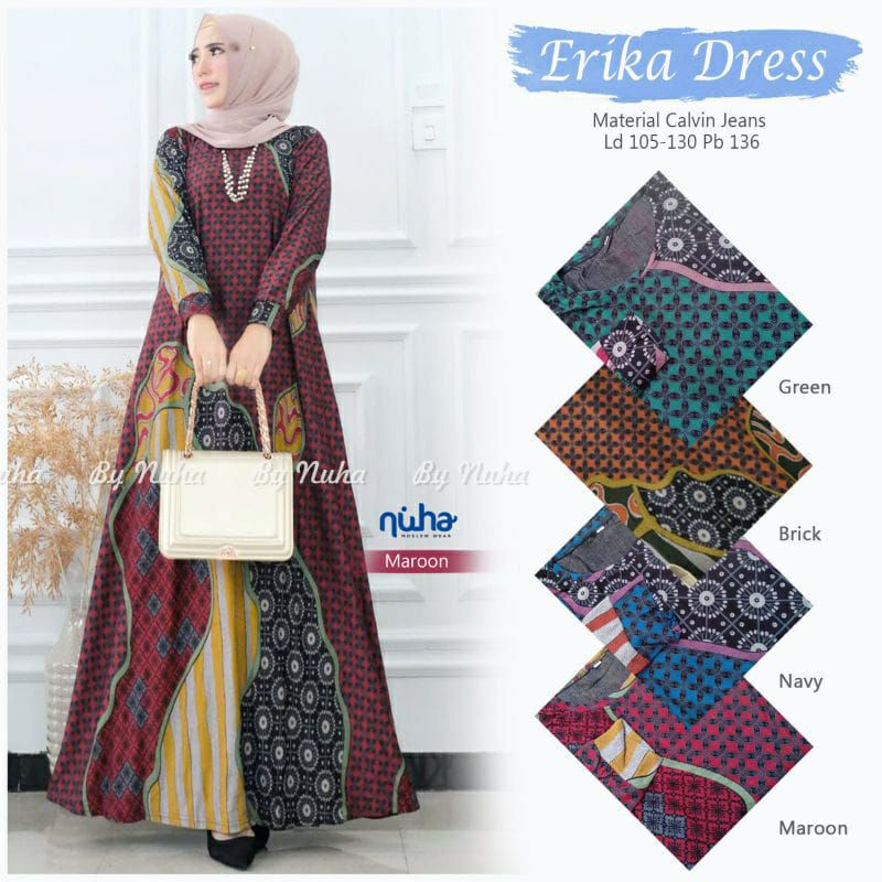 Erika Dress / Gamis Wanita / Maxy Wanita Terbaru