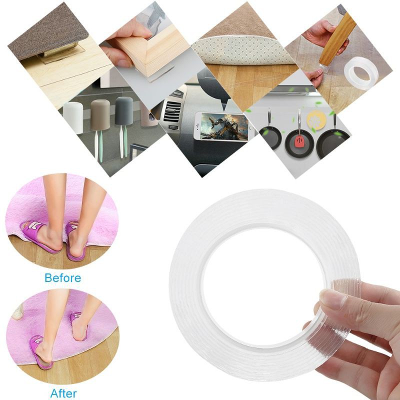 

Double Tape Perekat Transparent No Trace Washable Sticker