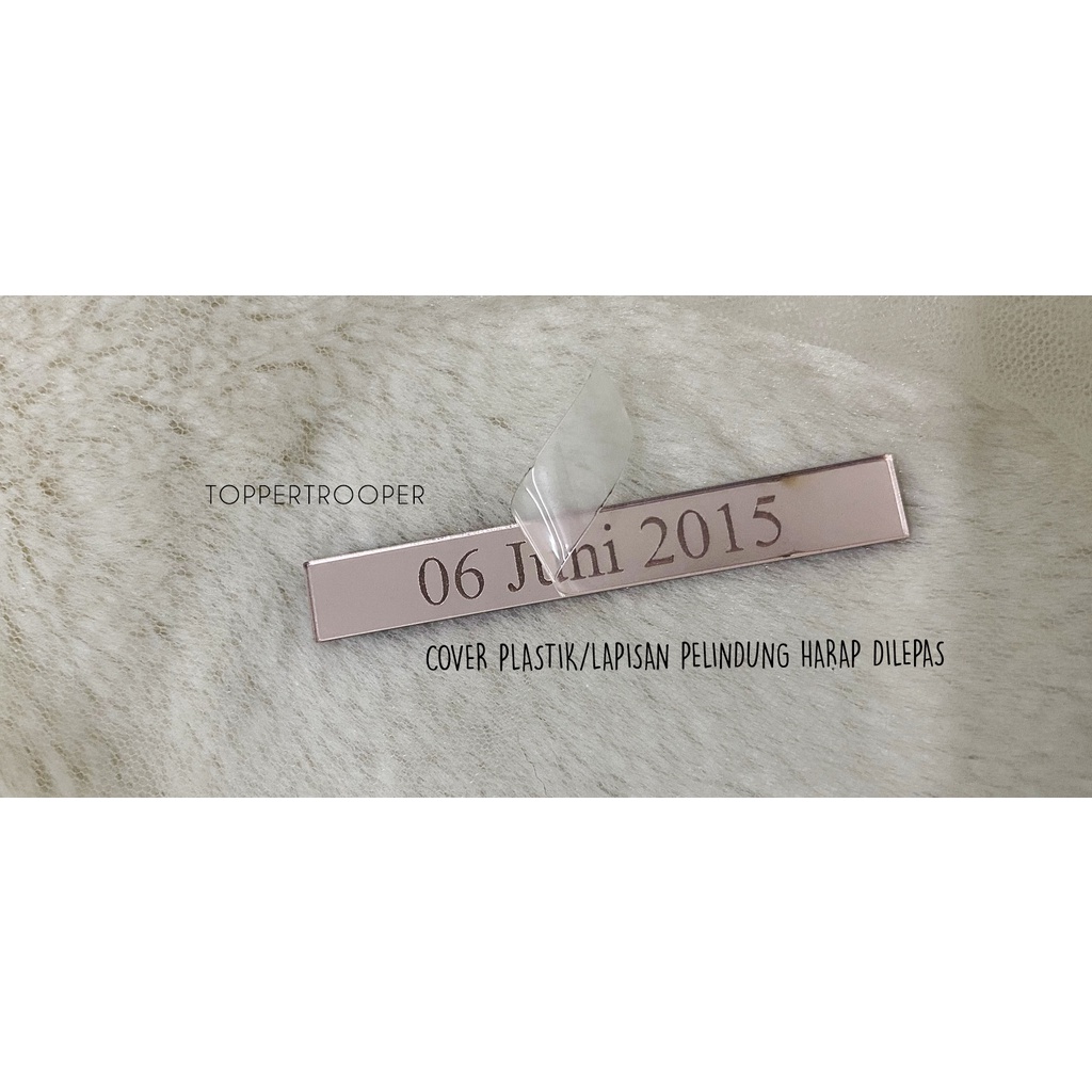 CUSTOM tanggal &amp; nominal Dekorasi Mahar/Seserahan - Akrilik mirror [1 HARI SELESAI]