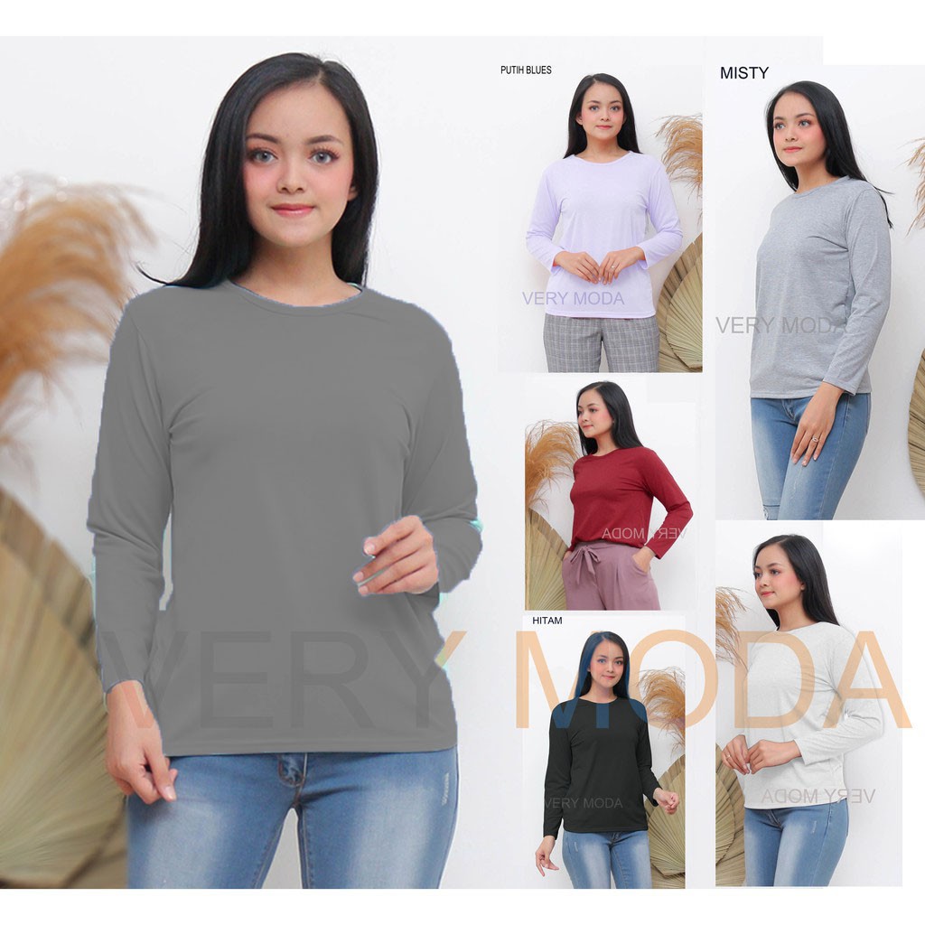 TERMURAH Kaos Inner Manset Oblong lengan panjang Pakaian Wanita Dalaman 1kg 10pcs