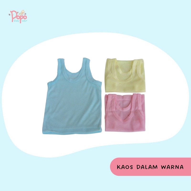 Kaos Dalam Bayi/Kaos Singlet Bayi warna polos (6pcs)