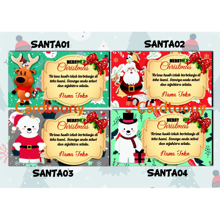 

Sticker / stiker label toko hadiah Santa Claus / Sinterklas Christmas / Natal / XMas