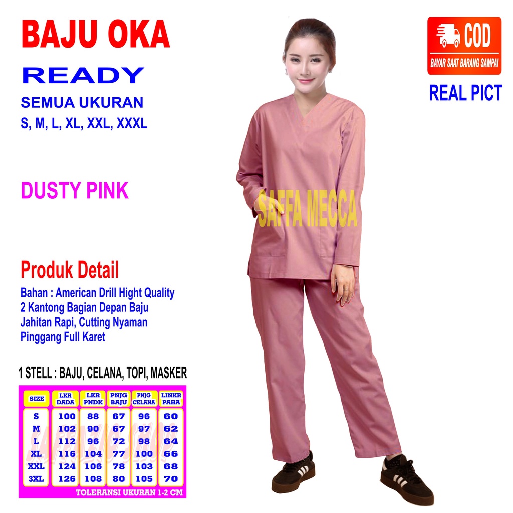 Baju Oka Lengan Panjang  Baju Oka  Scrub Perawat  Baju Jaga  Baju Oka  Baju OK  Baju Perawat  Pria  Wanita Harga Murah Terbaru Lengan Panjang COD