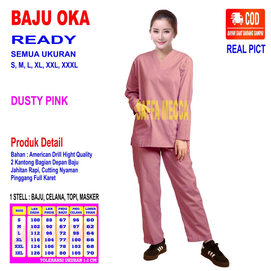 Baju Oka Lengan Panjang  Baju Oka  Scrub Perawat  Baju Jaga  Baju Oka  Baju OK  Baju Perawat  Pria  Wanita Harga Murah Terbaru Lengan Panjang COD