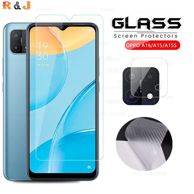 3-in-1 Clear Tempered Glass OPPO A57 A17 A16K A16 A55 A54 A15SS A15 A95 Reno 6Z Reno 6 A94 A54 A59 F1S A52 A92 A5S A7 A3S A12 A12E A9 A5 A31 2020 A53 A32 A72 F7 F9 F11 Pro Camera Lens Back Film Screen Protector