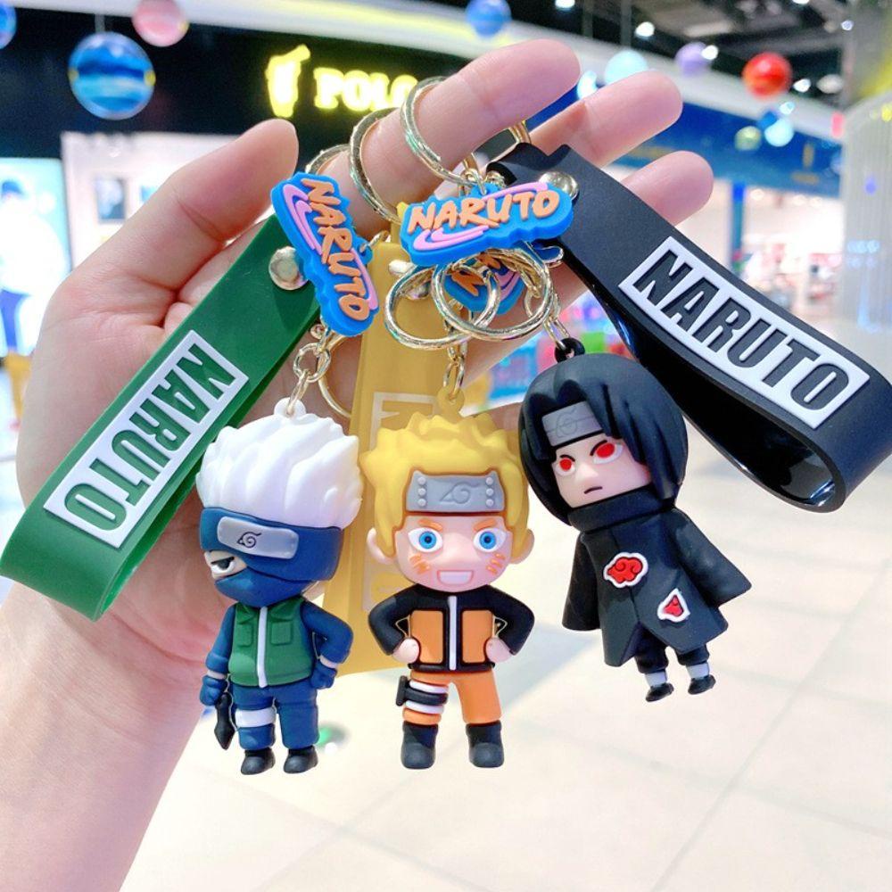 QUINTON Naruto Gantungan Kunci Anime Kreatif Lanyard Wristlet Ransel Liontin Garasi Kit Key Ornaments