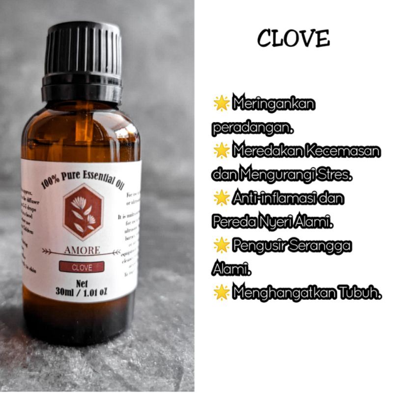 ESSENTIAL OIL PURE 100% UKURAN 20ML 30ML EUCALYPTUS LAVENDER PEPPERMINT LEMONGRASS AROMATERAPI AMORE