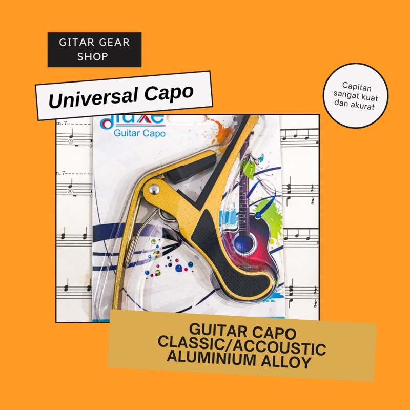 CAPO GITAR BESI KAPO GITAR BESI PENJEPIT GITAR BESI AKSESORIS GITAR AKSESORIS GITAR AKUSTIK AKSESORIS GITAR KLASIK JEPITAN GITAR BAHAN BESI ALUMINIUM ALLOY GOLD