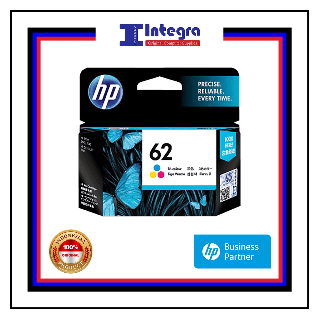 Tinta HP 62 Colour / Warna Original Cartridge - C2P05AA - Officejet OJ 200, 250