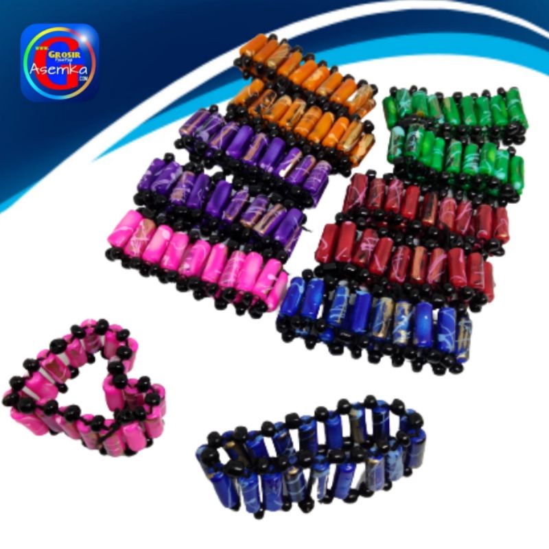 GPA Gelang Tangan mute mute bentuk Rel warna 12pcs