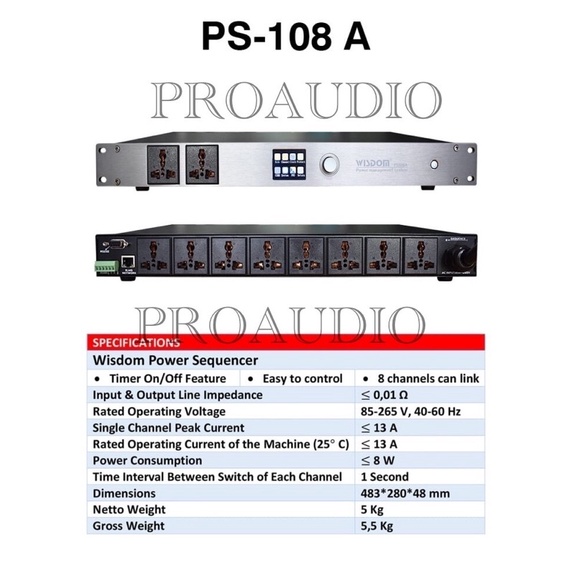 power sequencer wisdom PS-108 A PS108 A original garansi 1 tahun