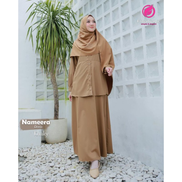 Gamis Dinas PDH PNS Nameera Khaki* By Fania Hijab