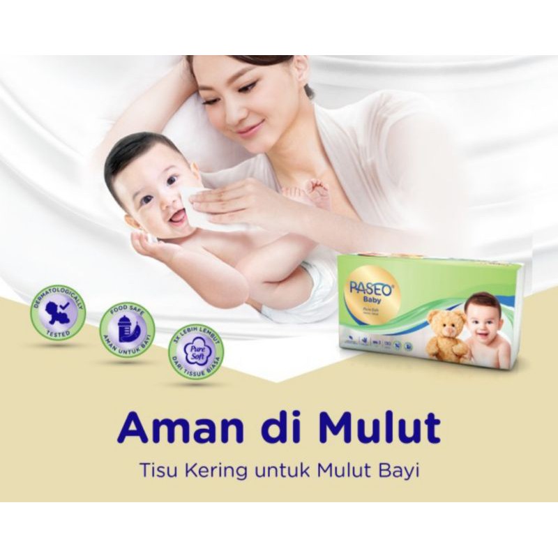 PASEO Tissue BABY PURE soft 3ply 130 sheets (HARGA PROMO!!!!)/tisu bayi paseo puresoft 130s