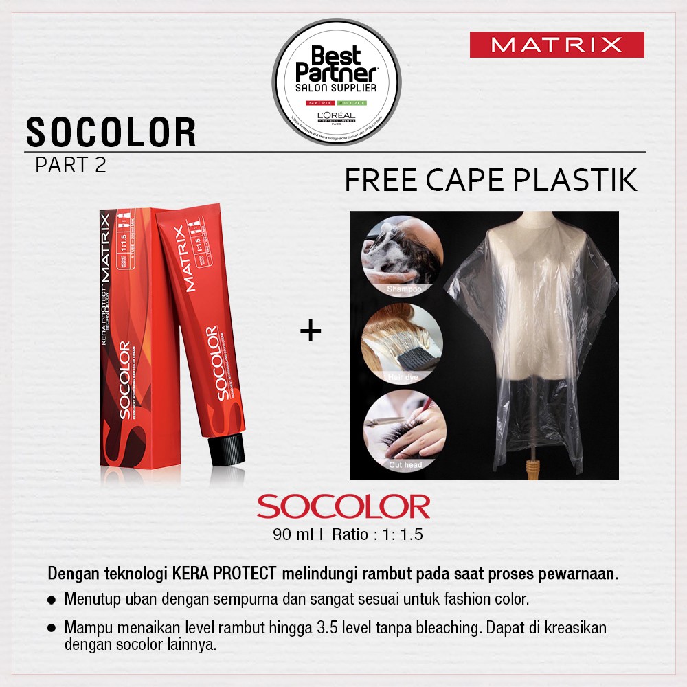 ❤️Glamouroseshop❤️ Matrix So Color / Matrix Socolor 90ml (Seri Copper, Gold Brown, Red)