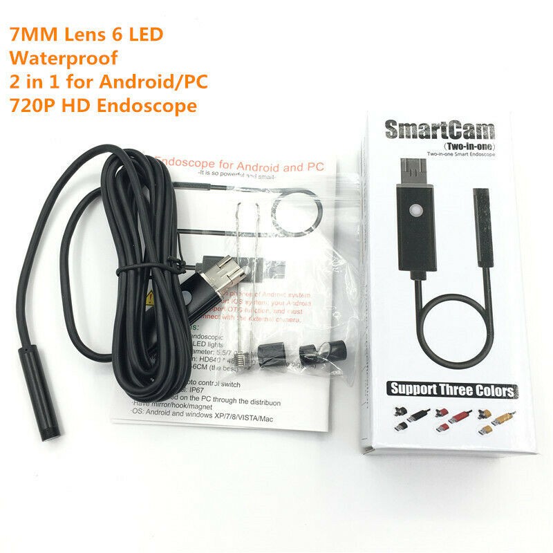 Waterproof Endoscope Mini Smart Camera for Android or PC Laptop 2in1