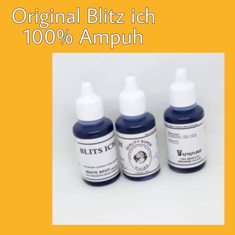 Obat ikan Blits Ich Methylene Blue 30ml ampuh obat jamur parasit