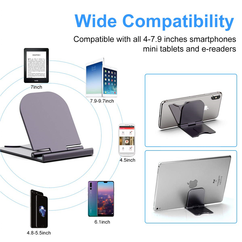 Adjustable Foldable Desktop Phone Stand / Phone Holder Cradle Dock /  Kindle Support Bracket / ABS Plastic Desktop Phone Holder