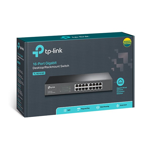 TP-LINK TL-SG1016D TPlink 16 Port Gigabit Desktop Rackmount Switch Hub