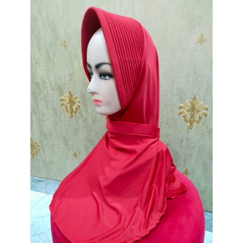 jilbab merah cabe gb tali