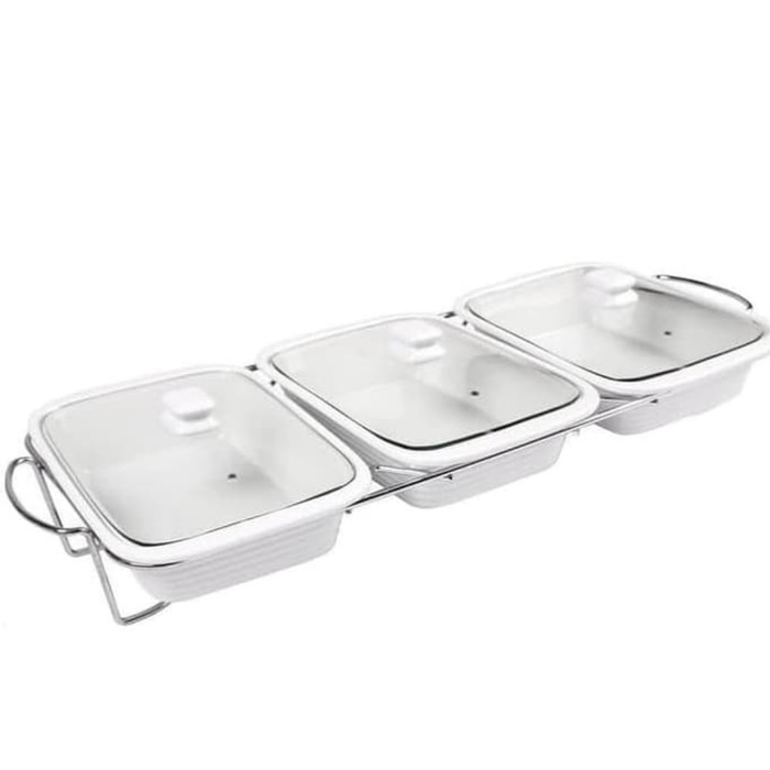 TERBATAS - PRASMANAN KERAMIK / PRASMANAN SET 3 / PEMANAS TUTUP KACA HOMELINE