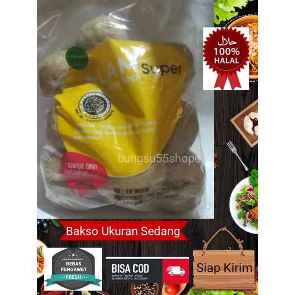 Bakso Urat Sapi Asli isi 10 Butir  Bakso Daging Sapi Asli Bakso Super Ukuran Sedang Bakso Alam Super