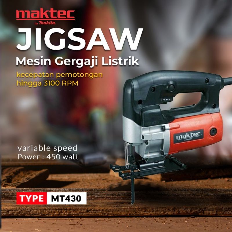 Jual Maktec Mt Mesin Jigsaw Gergaji Triplek Potong Kayu Listrik Jig Saw Mt Shopee Indonesia